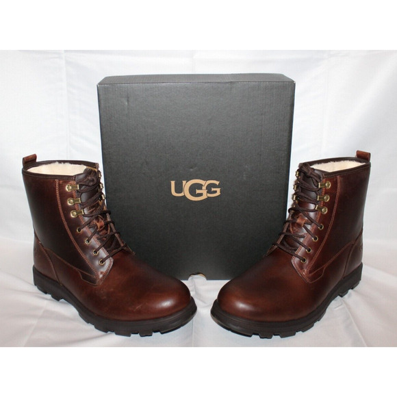 UGG MENS KIRKSON BOOT CORDOVAN LEATHER WATERPROOF VIBRAM WOOL LINED‎ - Picture 2 of 8